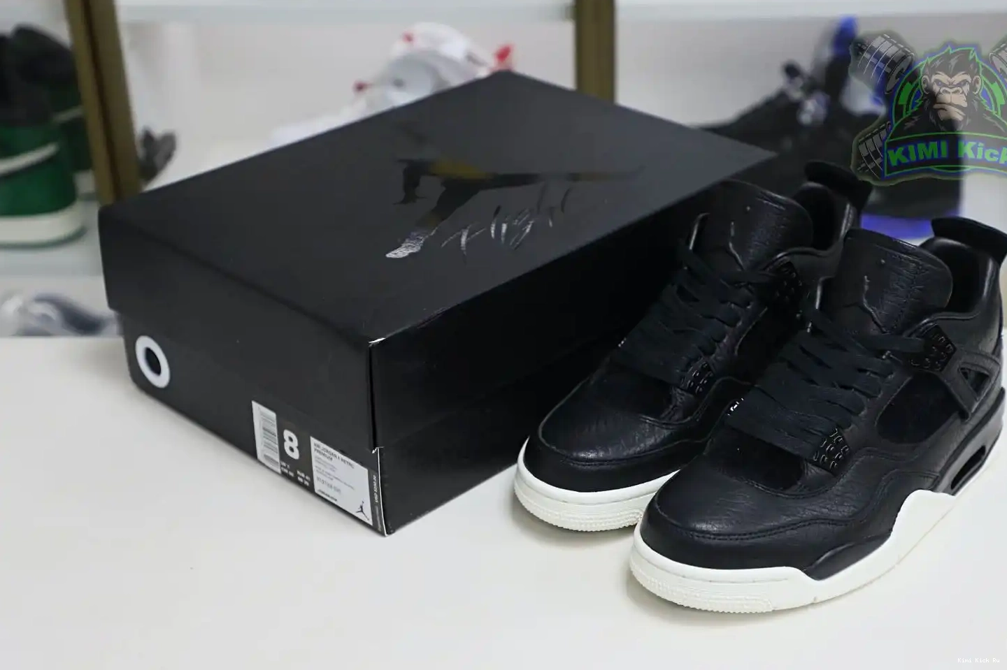 black Jordan Air ponyhair retro Kimikick Jordan 4 0811